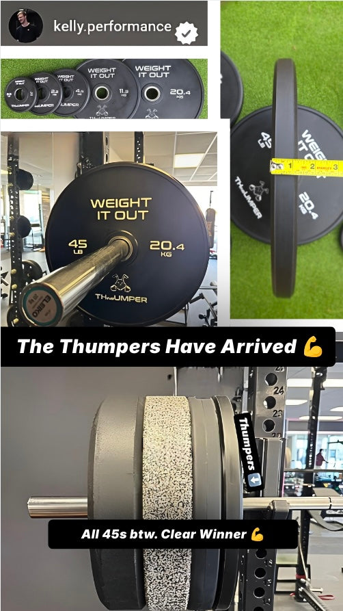 'Thumper' Thin Bumper Weight Plate Pairs. (Thinnest Bumper Plates Ever!) - view 8