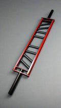 BMF Multi-Grip Swiss Barbell with red frame and angled black grips for versatile strength training. Ideal for home gym and professional use.