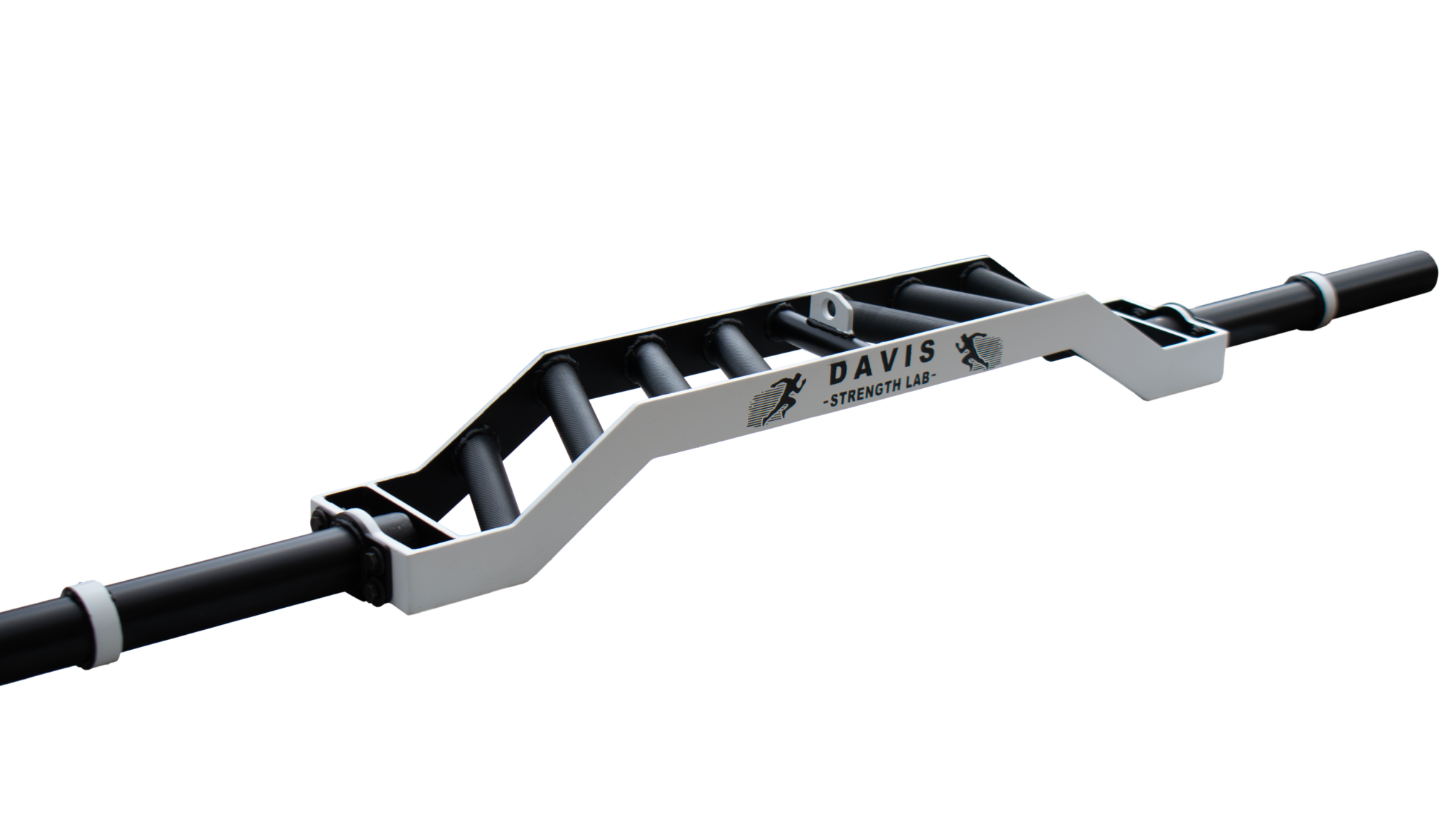 Custom BMF Compact Camber Bar slim specialty barbell with mixed grip and cable attachment