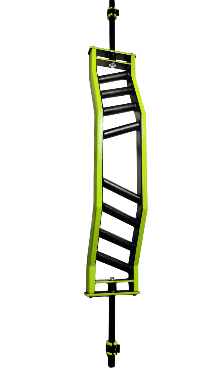 Green 1 inch camber bar standing upright