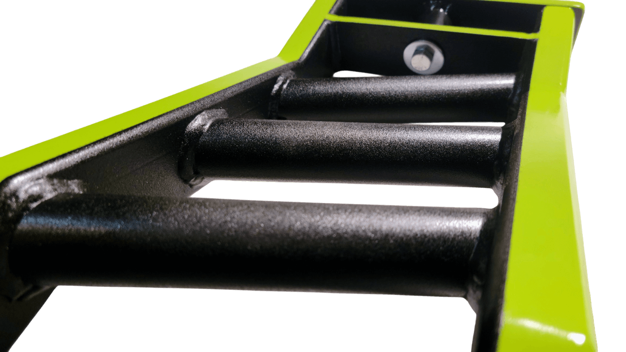 Closeup of textured camber bar grips