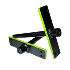 10" modular barbell sleeves for standard plates, colored in black and green, designed to fit multi-grip bars for customizable lifting.