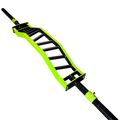 2-inch multi grip cambered barbell with angled grips in green and black