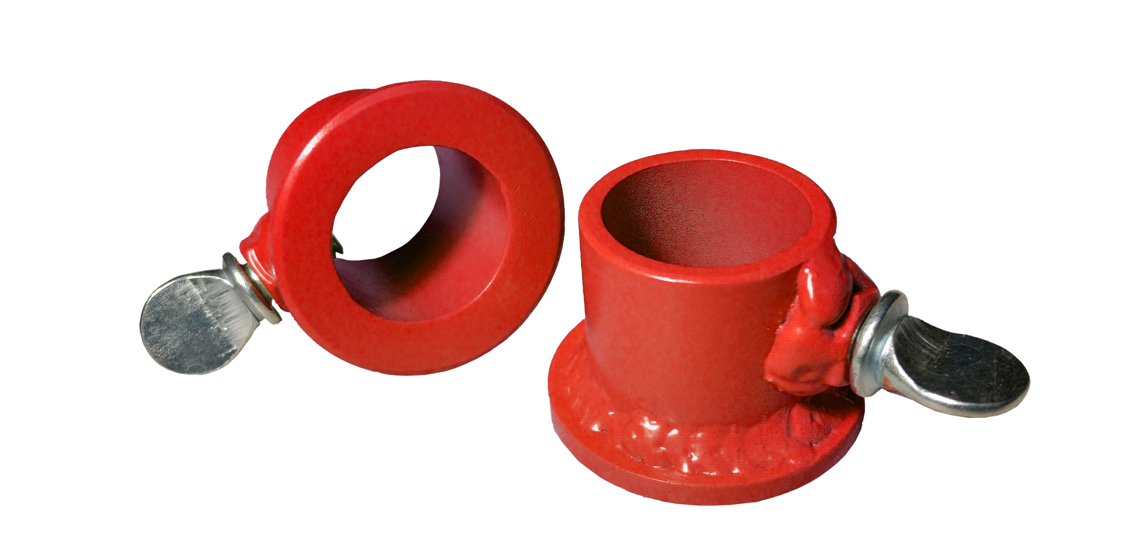 Red locking adjustable barbell collars for all 1 inch barbells and dumbbells