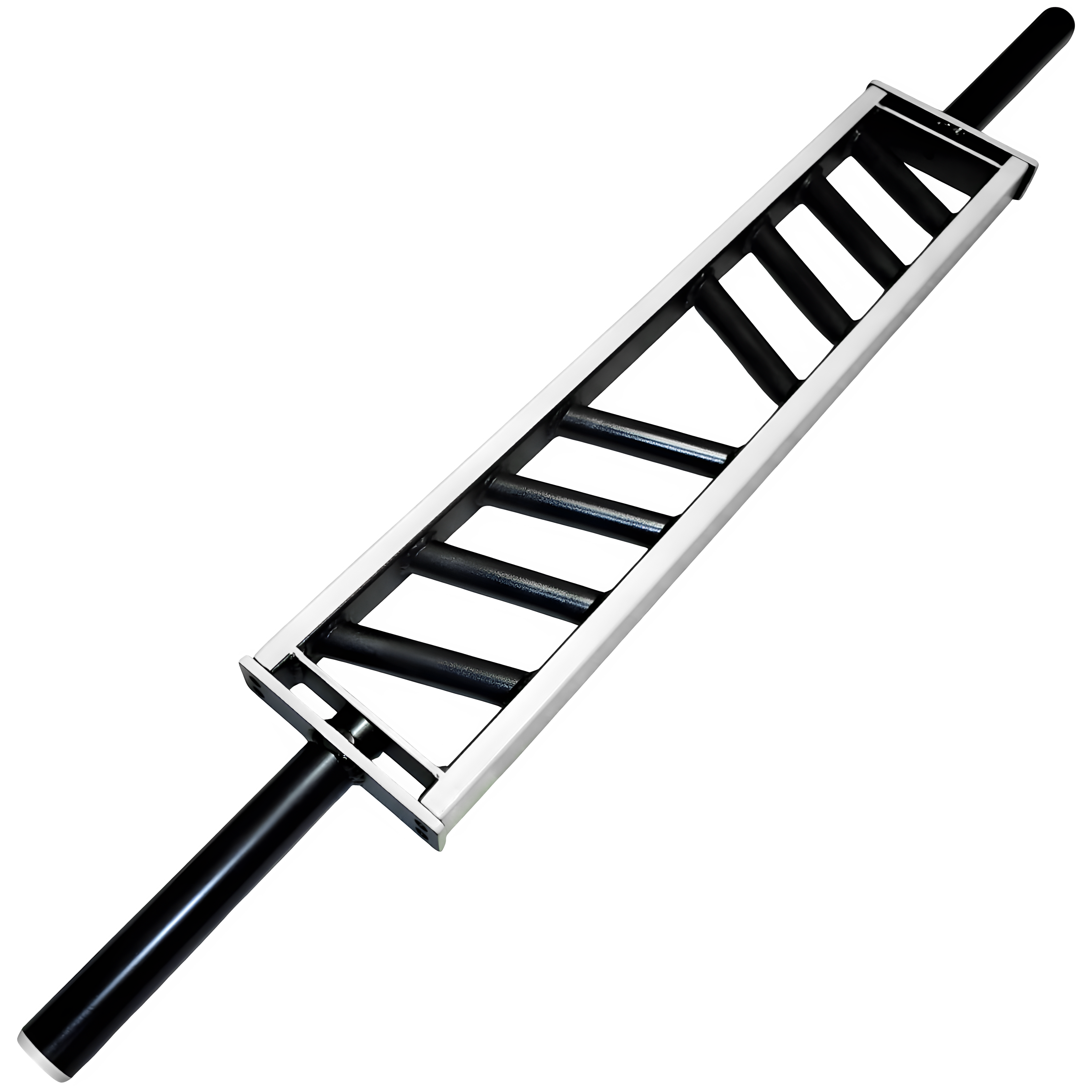 Customizable Swiss multi-grip barbell compatible with 2 inch Olympic plates